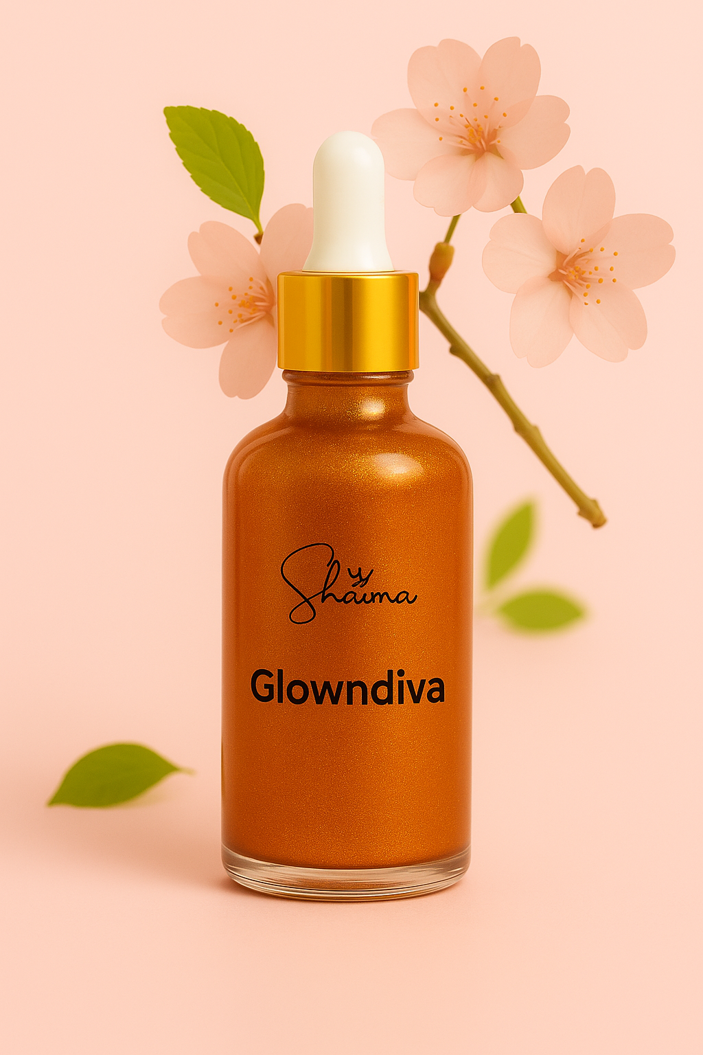 Glowndiva – زيت الجسم الجاف بلمعة برونزية ساحرة